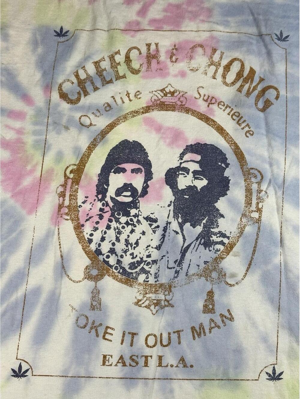 🌈🔥 Cheech & Chong Tie-Dye Graphic T-Shirt East L.A. Smoke It Out Multicolor L - Picture 2 of 6